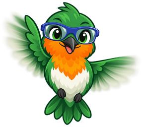 Breeze the hummingbird waving welcome