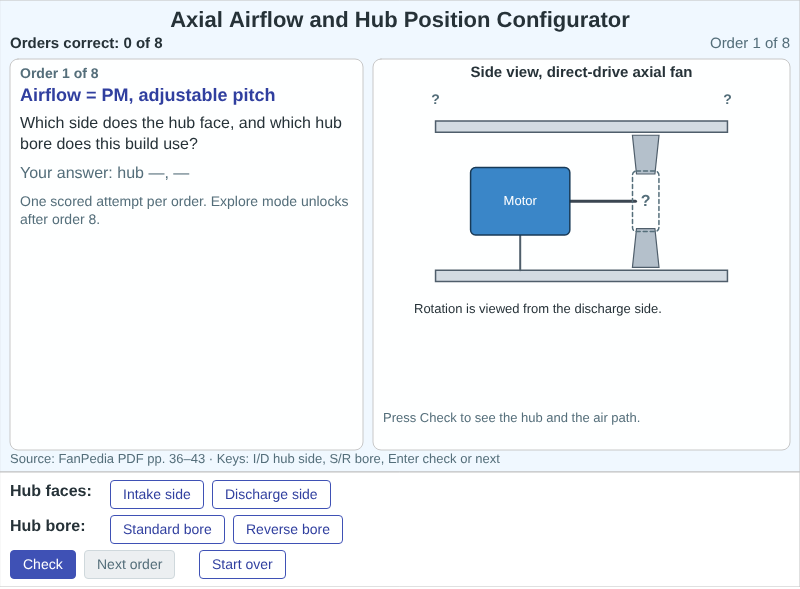 Axial Airflow and Hub Position Configurator