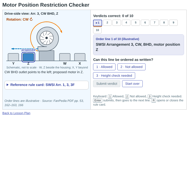 Motor Position Restriction Checker