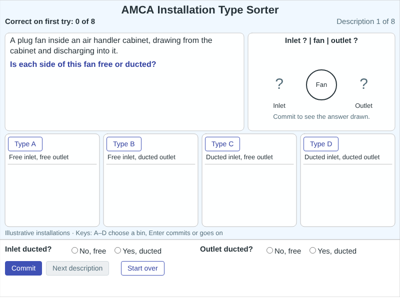 AMCA Installation Type Sorter